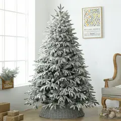 GENERICO - Árbol de Navidad con Nieve Súper Coposo Premium y Realista con Ramas Mixtas 240 cm 2.4 metros