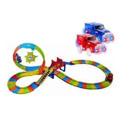 GENERICO - Pista de carreras luminosa con loop - 173 piezas