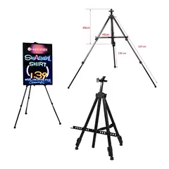 GENERICO - Trípode Metálico de Aluminio para Exposición de Cuadros y Pizarras