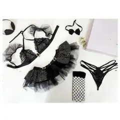 GENERICO - LENCERIA SEXY DISFRAZ GATITA TRANSPARENTE TALLA S-M-L