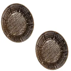 GENERICO - Set x2 Panera Cesta Circular de mimbre