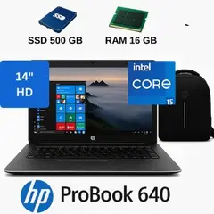 HP - ProBook 640 Intel Core I5, 16GB RAM + SSD de 500GB+ Mochila y Mouse