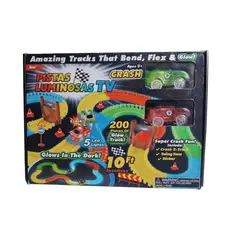 GENERICO - Pista de carreras luminosa Crash - 200 piezas ¡La pista que choca!