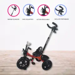 CUZKA - Triciclo Guiador para Niños «PUSHER» Red
