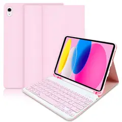 GENERICO - FUNDA SMART COVER CON TECLADO TOUCH PARA IPAD 10TH109A1611VA11 ROSA