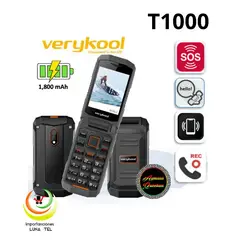 VERYKOOL - CELULAR BASICO T1000 2G TAPA DUAL SIM -NEGRO