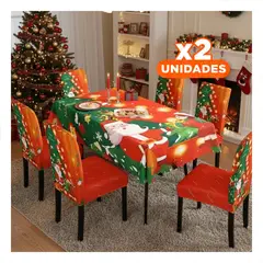 RYBIU IMPORT - Pack2 Set Dibujo de Papa Noel Niño para Cenas Familiares de Rojo Y+Regalo Sticker