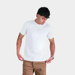 PAPIROS DENIM - Polo Básico para Hombre Cuello Redondo 100% Algodón Jersey