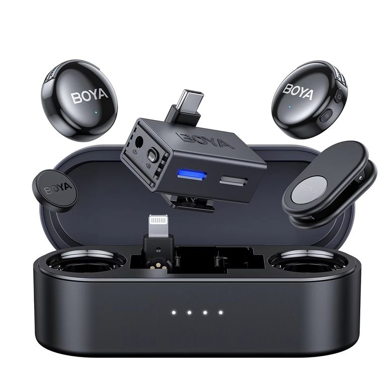 Micrófono Lavalier Inalámbrico Dual Boyalink 3-01 Tipo C y Lightning con cancelación de Ruido