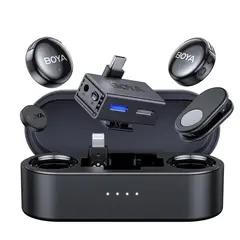 BOYA - Micrófono Lavalier Inalámbrico Dual Boyalink 3-01 Tipo C y Lightning con cancelación de Ruido