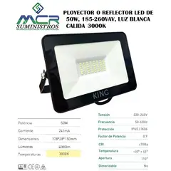 GENERICO - PROYECTOR O REFLECTOR LED 50W LUZ BLANCO CALIDO 3000K