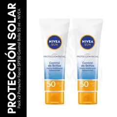 GENERICO - Pack x2 Protector Facial SPF50 Control Brillo 50 ml - NIVEA