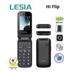 LESIA - CELULAR BASICO HI FLIP 2G TAPA DUAL SIM -NEGRO