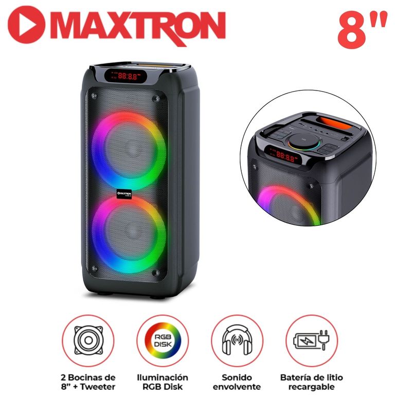 Torre de Sonido Mx 800 Zenith 02 Bocinas 8 pulgadas Función DSP LED Disk