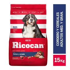 GENERICO - Ricocan Adultos Corderos Razas Medianas y Grandes 15 Kg