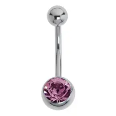 GENERICO - Piercing para el ombligo - Color rosa oscuro
