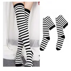 GENERICO - Medias Largas Diseño Rayas Black and White