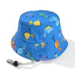 KAST PE - Bucket hat Raptor Azul 52cm: Gorro para niños de 2 a 5 años