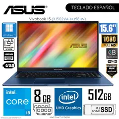 ASUS - Laptop Vivobook 15 X1502VA-NJ561W Intel Core i5-13420H 8GB RAM 512GB SSD 15.6" FHD WIN11