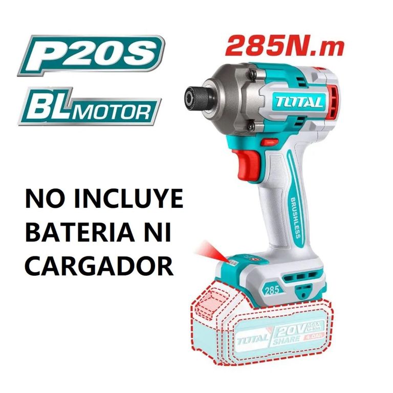 Atornillador De Impacto 20v 285nm Solo cabezal
