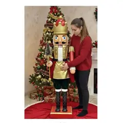 GENERICO - CASCANUECES MULTICOLOR GRANDE SOLDADO NAVIDAD 160cm