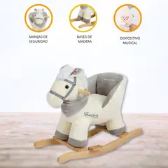CARESTINO - Peluche Mecedor +12meses «CABALLO» White