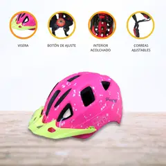 OLLIE - Casco Protector Regulable Para Niño» AERODINAMICO» PINK