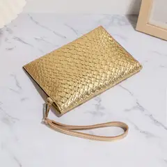 KAST PE - Bolso de mano Clutch Dorado Goldie