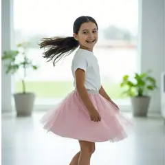 GENERICO - Falda Tul Rosa Niña Algodón Angela Kids