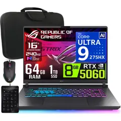 ASUS - Laptop Rog Strix G16 2025 Core Ultra 9-275HX 64GB RAM 1TB SSD 8GB RTX5060 16 WQXGA 240Hz