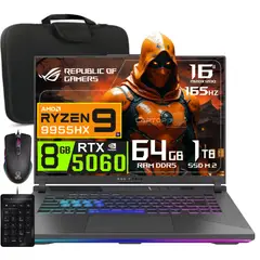ASUS - Laptop Rog Strix G16 2025, Ryzen 9 9955HX, 64gb RAM, 1TB SSD, RTX5060 8GB, 16" WUXGA 165Hz