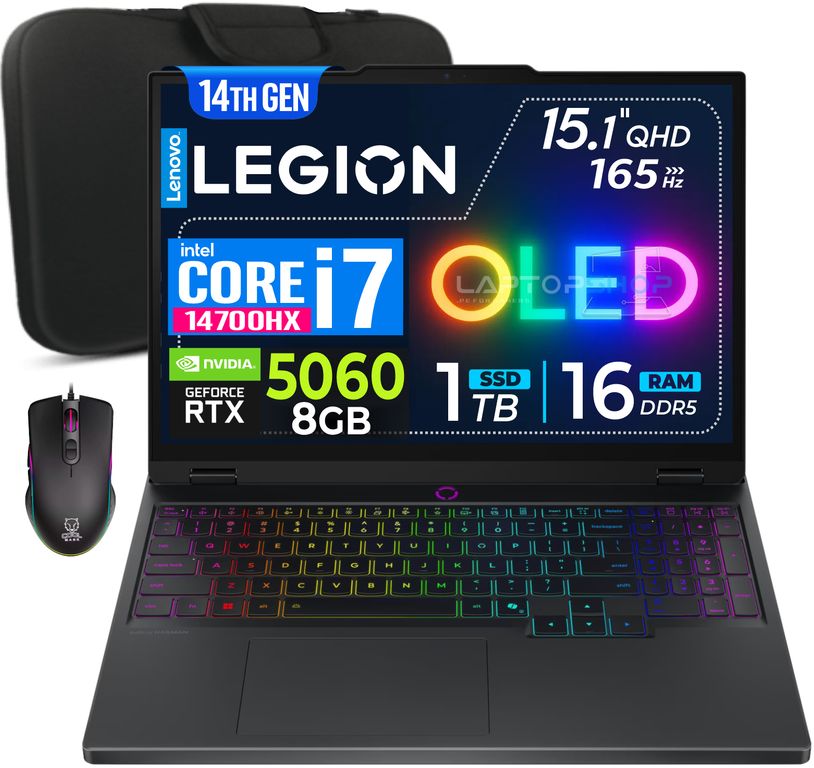 Laptop Legion 5 Oled, Core I7 14700hx, 16gb RAM, 1tb SSD, Rtx5060 8gb, 15.1 WQXGA 165Hz