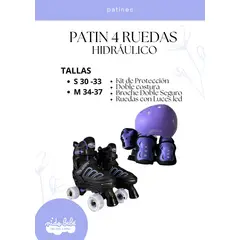 OKA - PATIN 4 RUEDAS HIDRAULICO LILA TALLA M 34 A 37