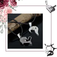 GENERICO - Collar con colgante 2 en 1 para enamorados