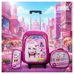 GENERICO - MOCHILA ESCOLAR CON RUEDAS 3 EN 1 MODELO INFANTIL PARA NIÑAS