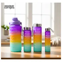 GENERICO - TOMATODO DEPORTIVO MULTICOLOR 4 EN1 PARA TRANSPORTE DE AGUA