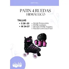 OKA - PATIN 4 RUEDAS HIDRAULICO PINK TALLA M 34 A 37