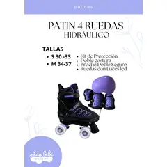 OKA - PATIN 4 RUEDAS HIDRAULICO MORADO TALLA M 34 A 37