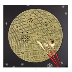 GENERICO - Individuales de Mesa Comedor 6 piezas DORADO A1