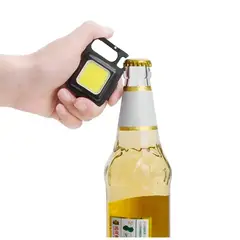 GENERICO - Mini Linterna Luz Led Recargable Con Llavero Y Destapador