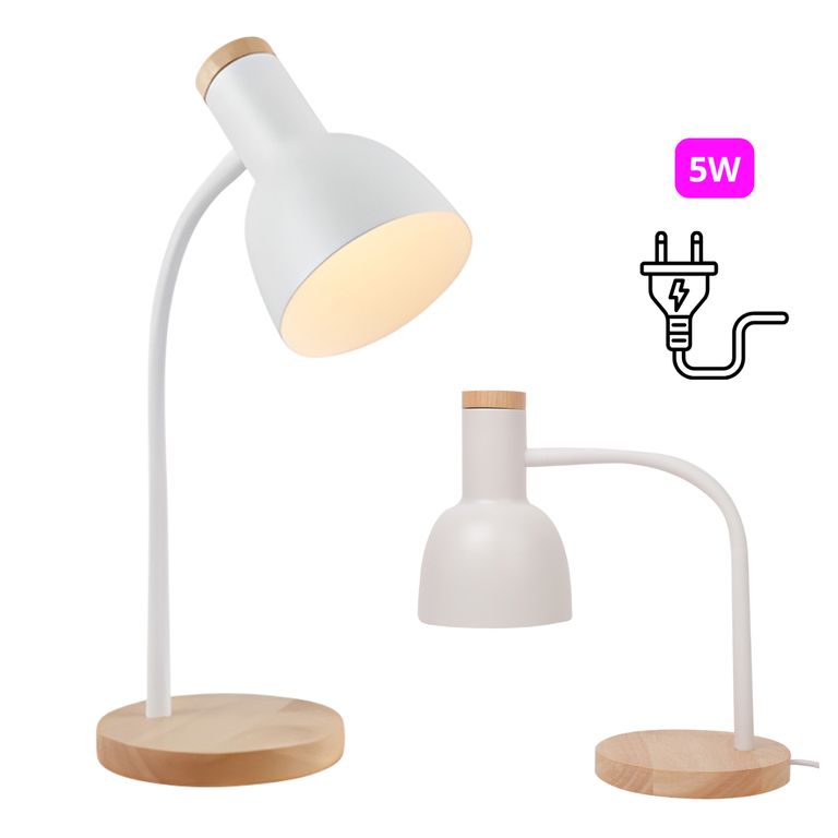 Lampara de Escritorio Mesa LED Ajustable Flexible con Foco para Estudio Oficina y Dormitorio