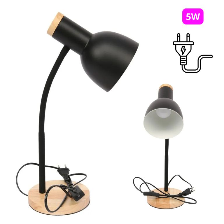 Lampara de Escritorio Mesa LED Ajustable Flexible con Foco para Estudio Oficina Dormitorio