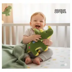 GENERICO - Peluche con Manta Abrigadora 3 en 1 Dinosaurio Verde