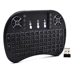 GENERICO - Mini Teclado Inalámbrico Mouse Touchpad Celular Tv Pc Negro Idioma Español Latinoamérica