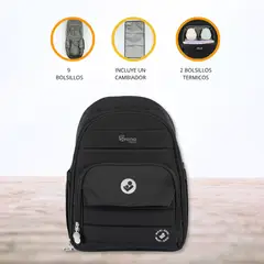 MAXI COSI - Bolso Mochila Pañalera «MASSIMO» Black