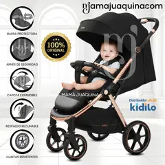 BABY - Coche Maleta de Lujo «KINDY GOLD» Kidilo Black
