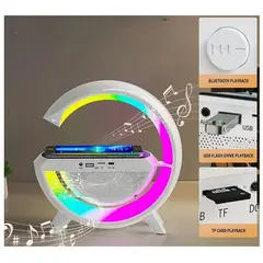 GENERICO - Mini Parlante En Forma G Con Reloj Despertador Carga Inalámbrica Bluetooth Multifuncional