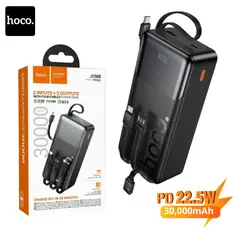 HOCO - Cargador Portatil Batería Carga Rapida 30000mAh 22W Cables Integrados USB Tip-c lightning