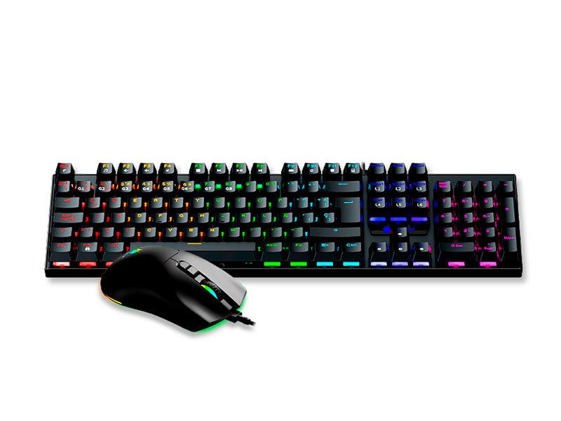 TECLADO Y MOUSE MECANICO GC-3100 BLACK BLUE AGC-3100KBL-SP