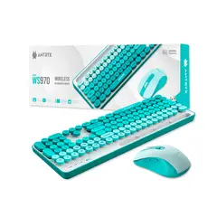ANTRYX - TECLADO Y MOUSE WS-970 WIRELESS GREEN HOLDER SLOT ASC-WS970GN